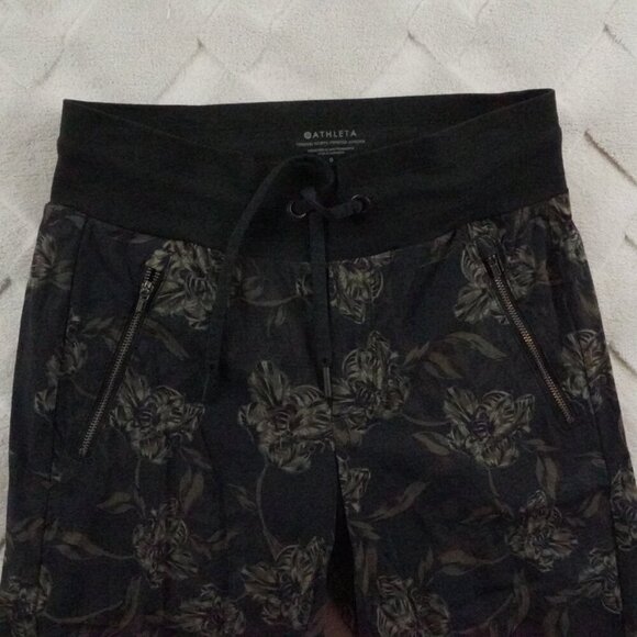 Athleta trekkie North Jogger Pants womens 0 Floral Print Multi Color Athleisure - Picture 2 of 9